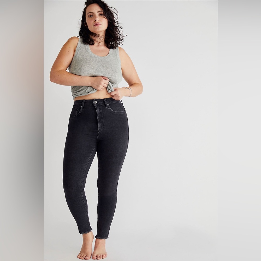 Free People faded black skinny jeans